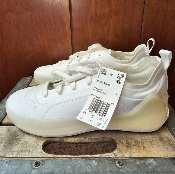NWT Adidas x Stella Mc Cartney Treino White Sneakers Size 7 - Picture 4 of 11